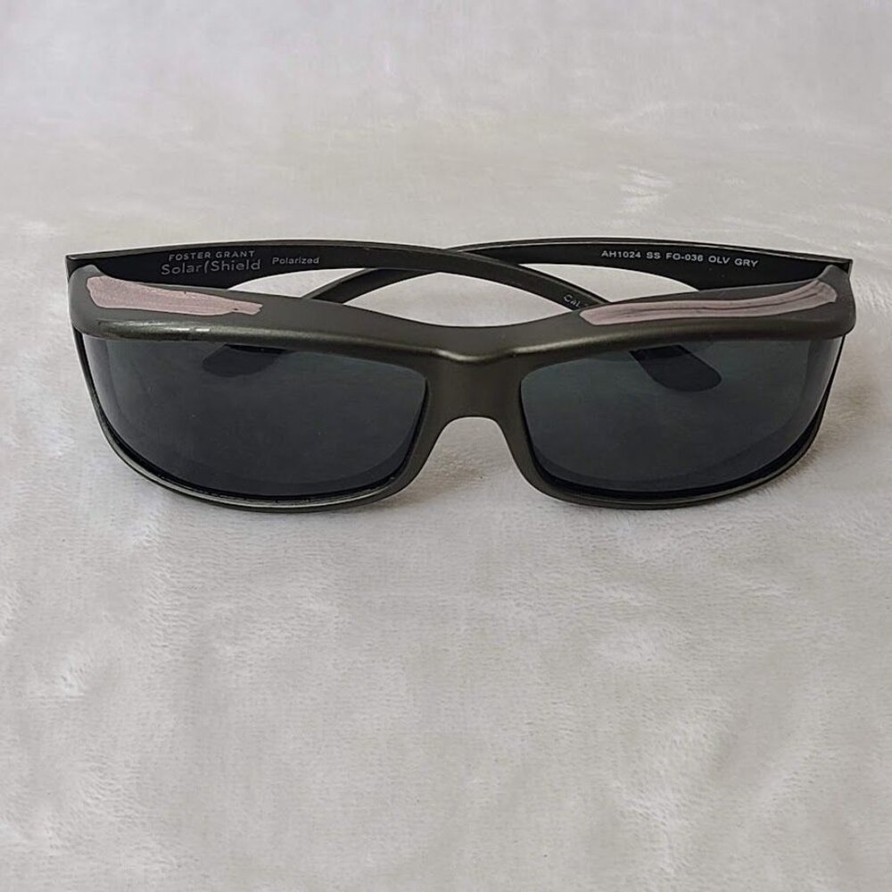 Foster Grant Solar Shield Polarized Fit Over Sunglasses AH1024 FO-036 Olive Gray - Picture 9 of 13